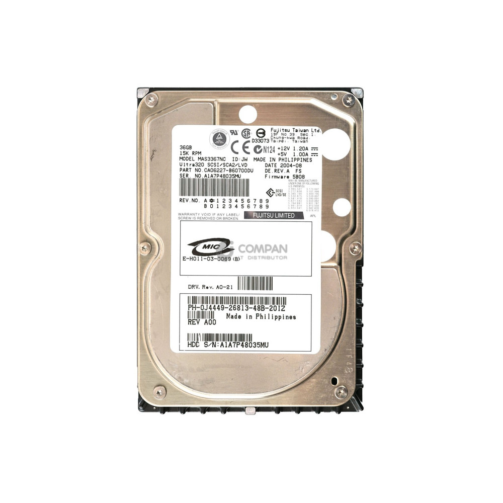 J4449 DELL HARD DRIVE 36GB 15K 3.5 U320 SCSI 80PIN